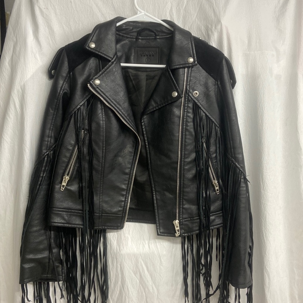 Blank nyc leather jacket with suede